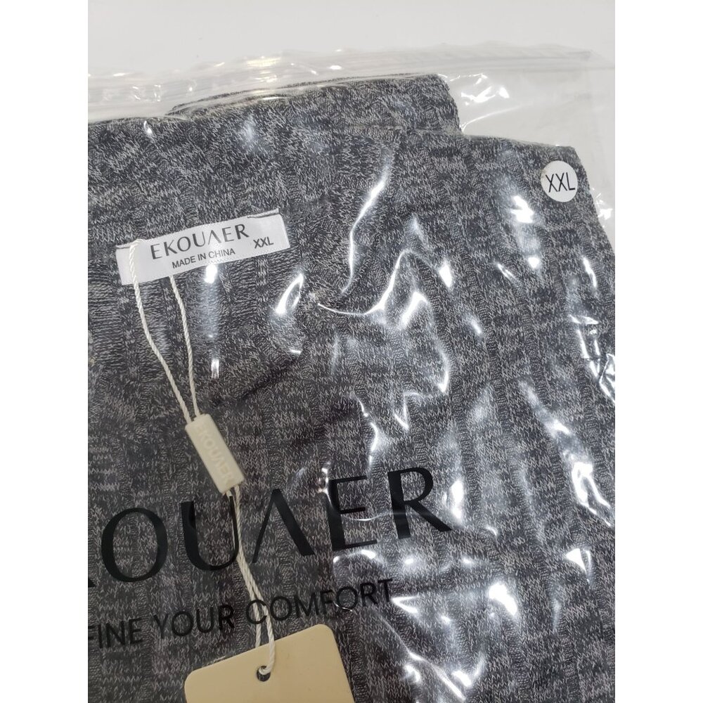 Ekouaer Spaghetti Strap Ribbed Overall Jumpsuit in Dark Gray - Size‎ XXL - Picture 4 of 10